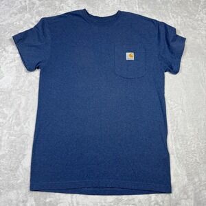 Carhartt Mens Blue Pocket T-Shirt‎ Small Short Sleeve Loose Fit Workwear Casual